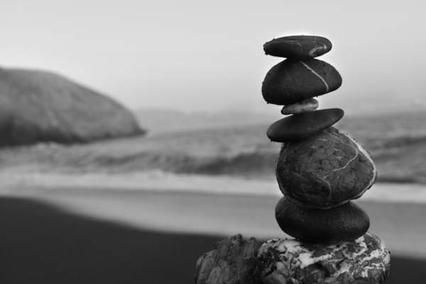 stock photo of a carefully stacked pile of rocks